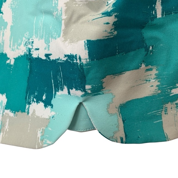 JoFit Golf Shorts Womens 8 Teal Gray Paint Splash Camo Patterned Capris Athletic - Picture 3 of 7